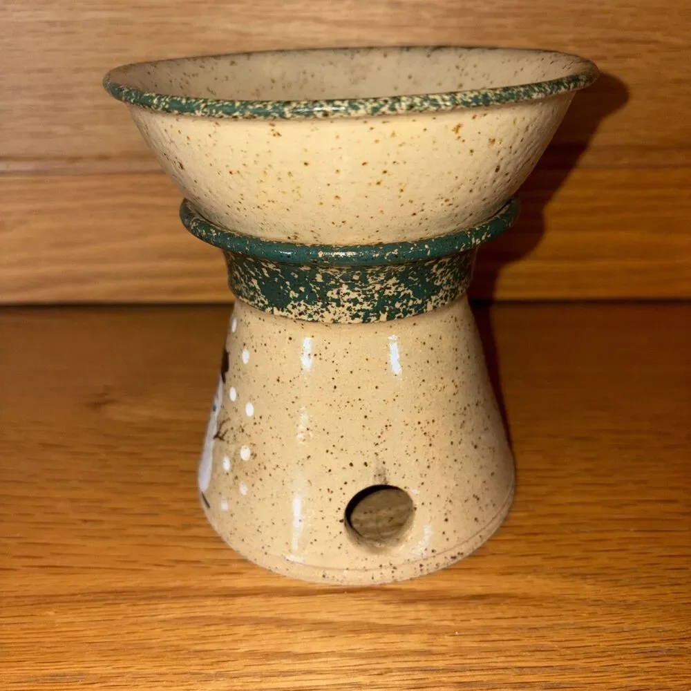 Vintage 1993 Three Rivers Pottery Snowman Tart Warmer Coshocton OH Debbie 15